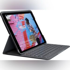 Logitech iPad (7th,8th and 9th generation) Keyboard Case | Slim Folio(Graphite)